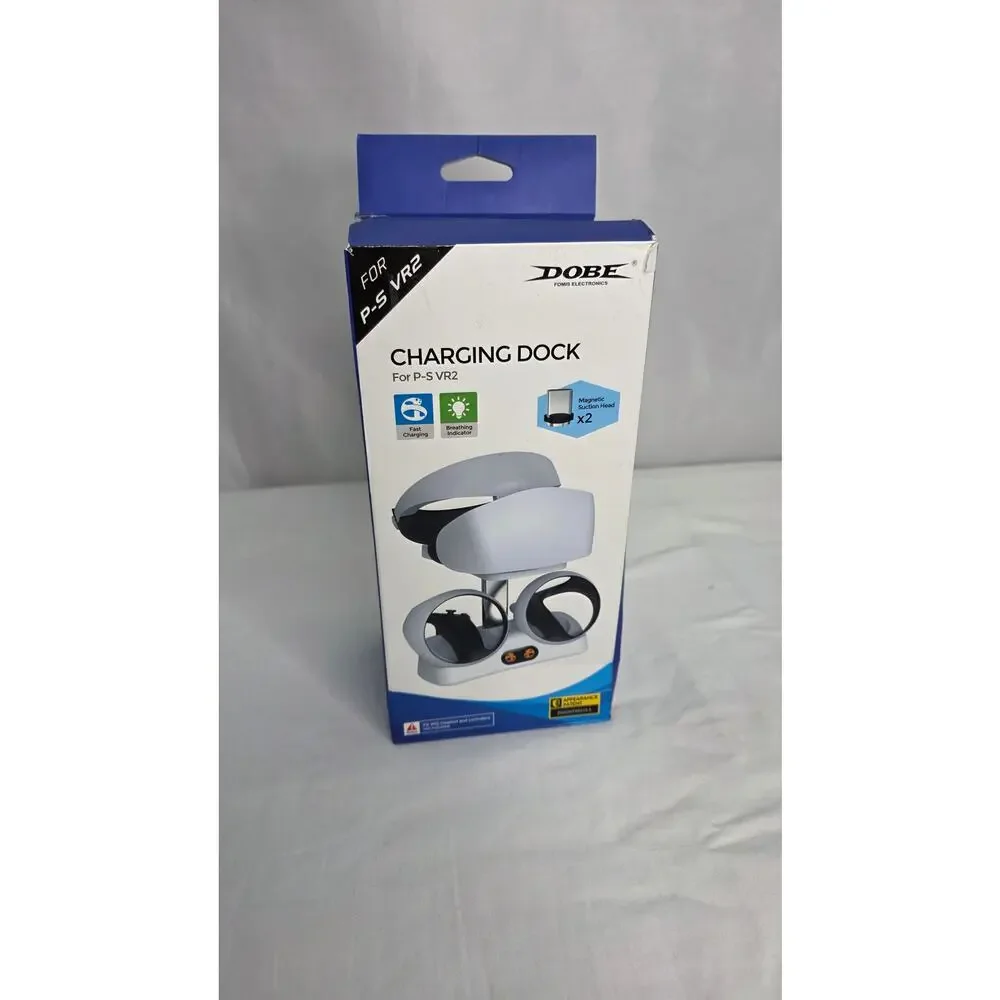 White Controller Dock Charger for PS5 VR2 PSVR 2 Type C Cable